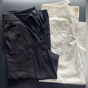 Bundle - Lot of 2 LOFT CROPPED Black and White Chinos & Khakis. Size 10 & 8.